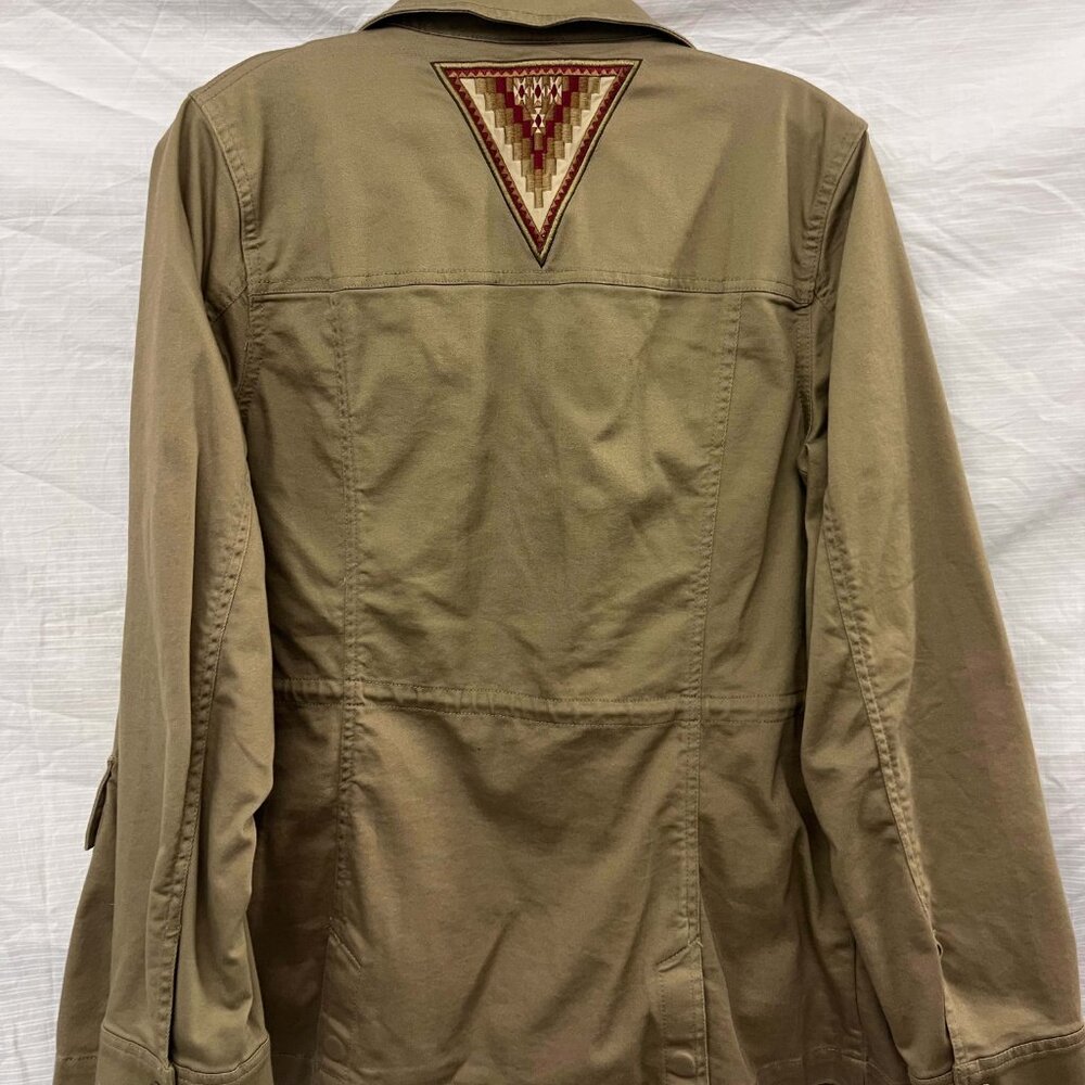 ORVIS UTILITY FIELD SAFARI JACKET KHAKI AZTEC EMBROIDERY - Picture 4 of 4